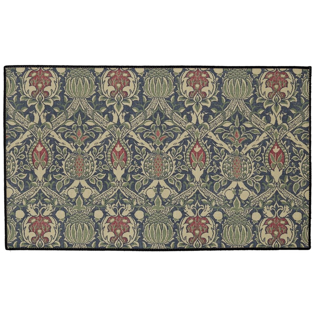Granada Indoor/Outdoor Floor Mat William Morris Indigo Red