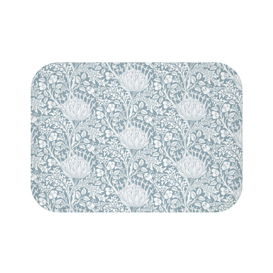 William Morris Bath Mat Artichoke Soft Blue