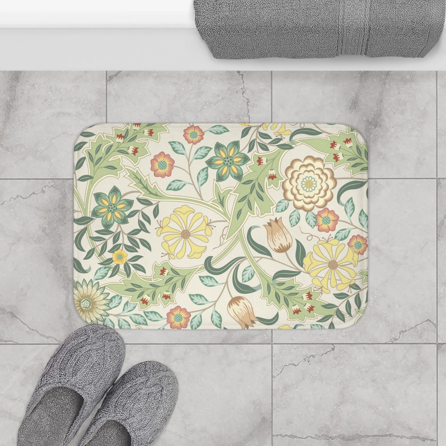 William Morris Bath Mat Wilhelmina Meadow