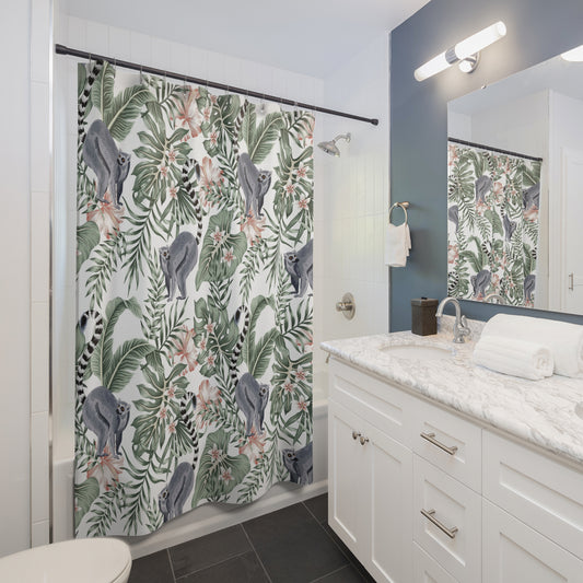 Hibiscus Lemur Shower Curtain