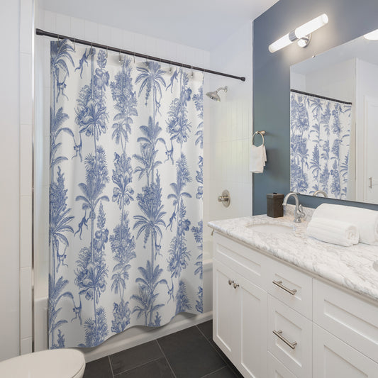 Blue Monkey Jungle Shower Curtain