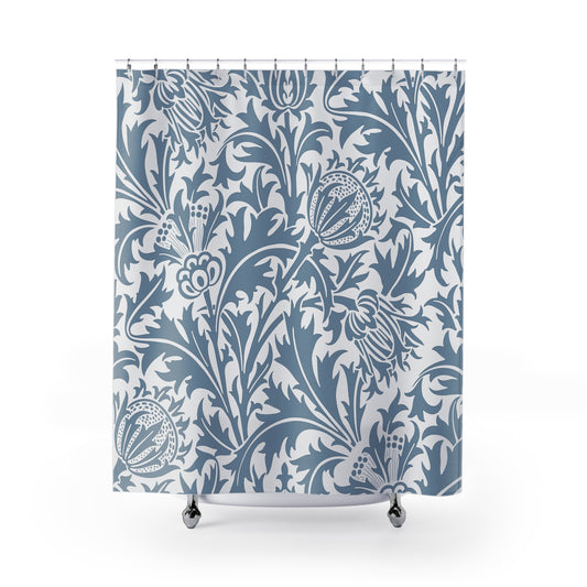 William Morris Blue Thistle Shower Curtain