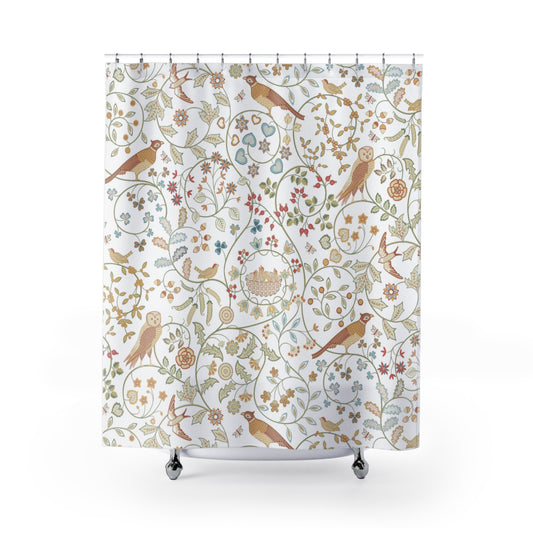 William Morris Newill Owl Shower Curtain