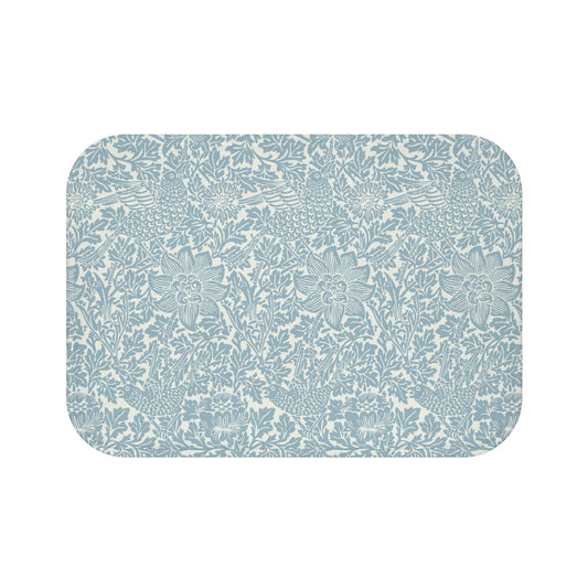 William Morris Bath Mat Bird & Anemone Soft Blue
