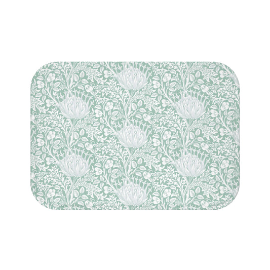 William Morris Bath Mat Artichoke Mint Aqua