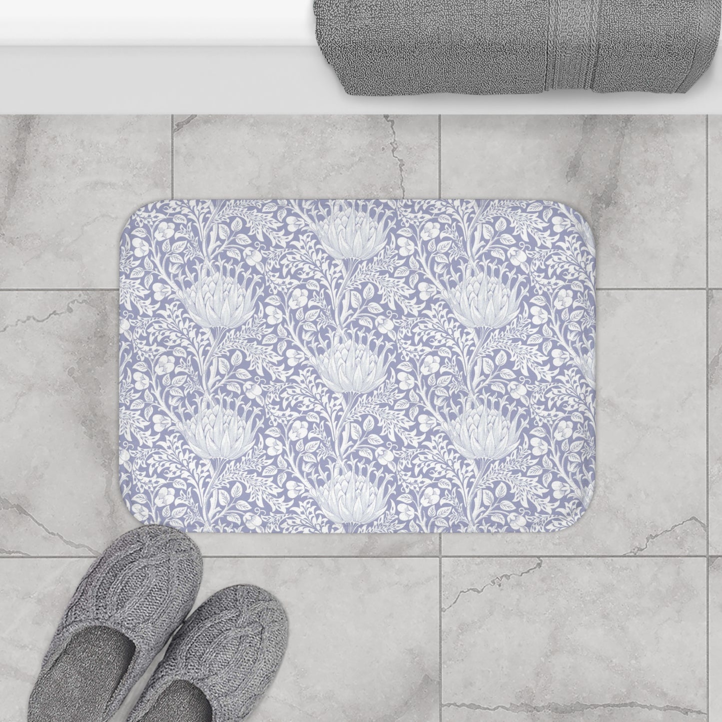 William Morris Bath Mat Artichoke Heather Lilac