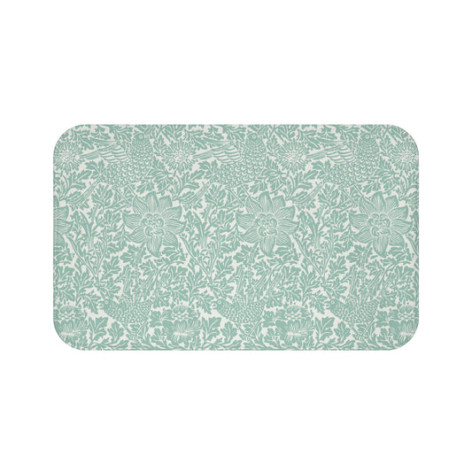 William Morris Bath Mat Bird & Anemone Mint Aqua