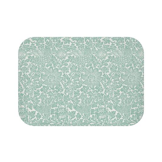 William Morris Bath Mat Bird & Anemone Mint Aqua