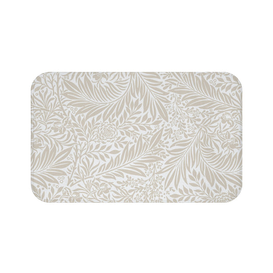 William Morris Bath Mat Larkspur Beige White