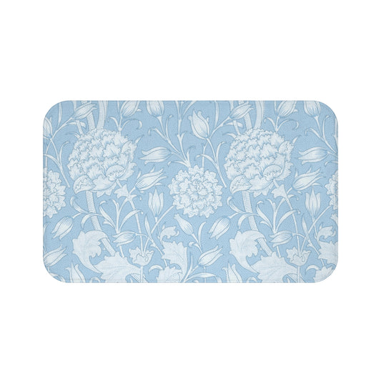 William Morris Bath Mat Pink & Rose Cornflower Blue