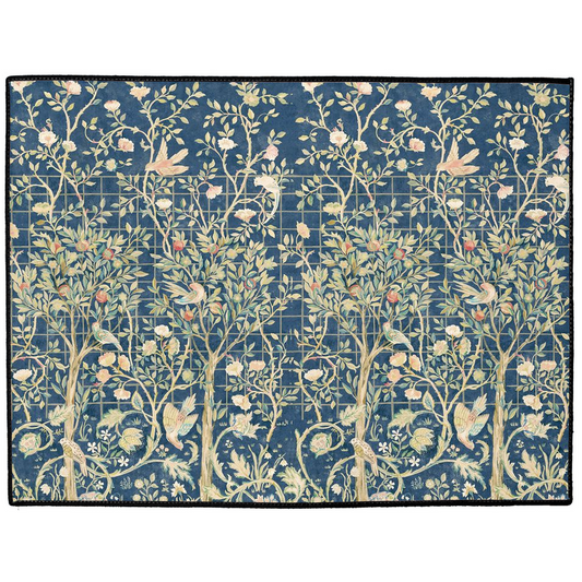 Melsetter Indoor/Outdoor Floor Mat William Morris Dark Navy Blue