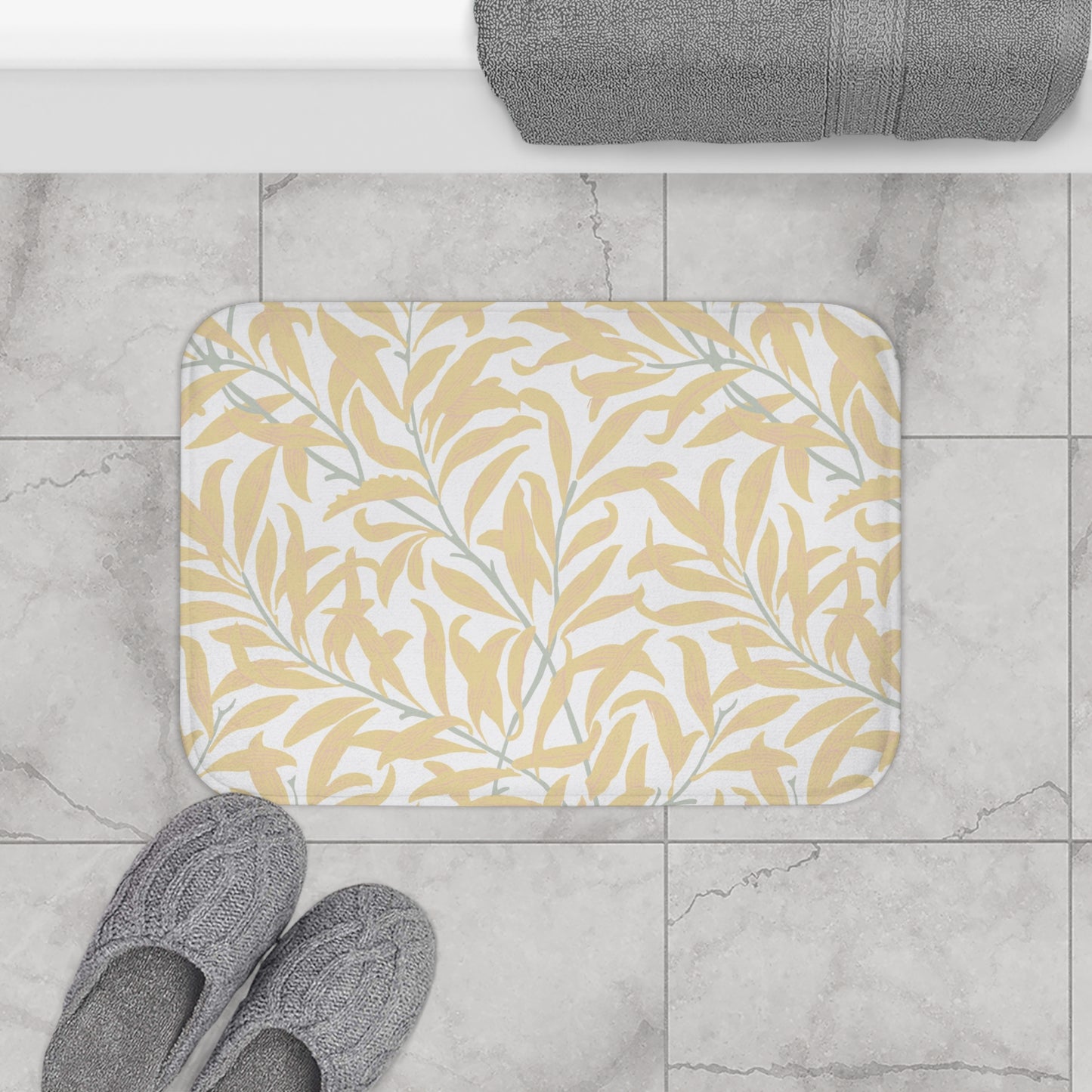 William Morris Bath Mat Willow Bough Sunshine Yellow