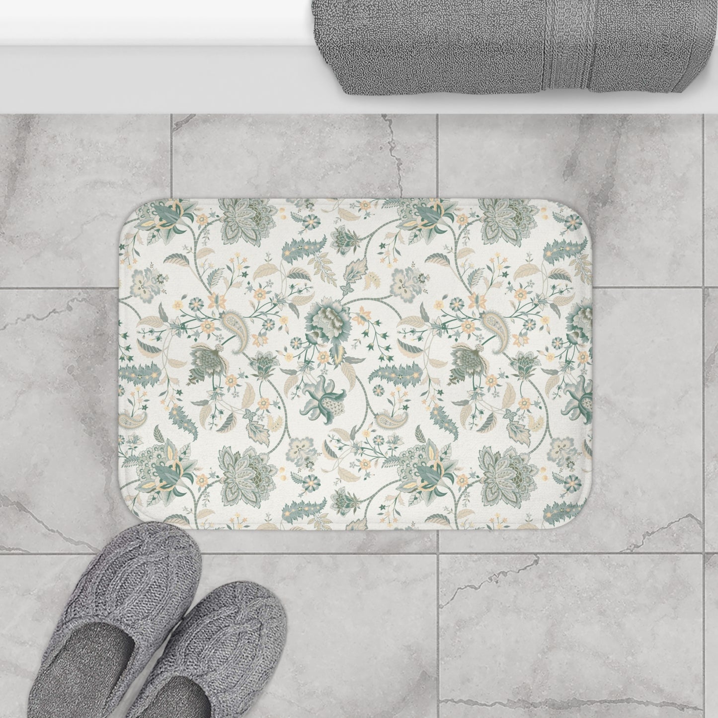 Belvedere Blue Chintz Bath Mat