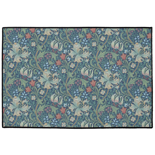 Golden Lily Indoor/Outdoor Floor Mat William Morris Dark Blue