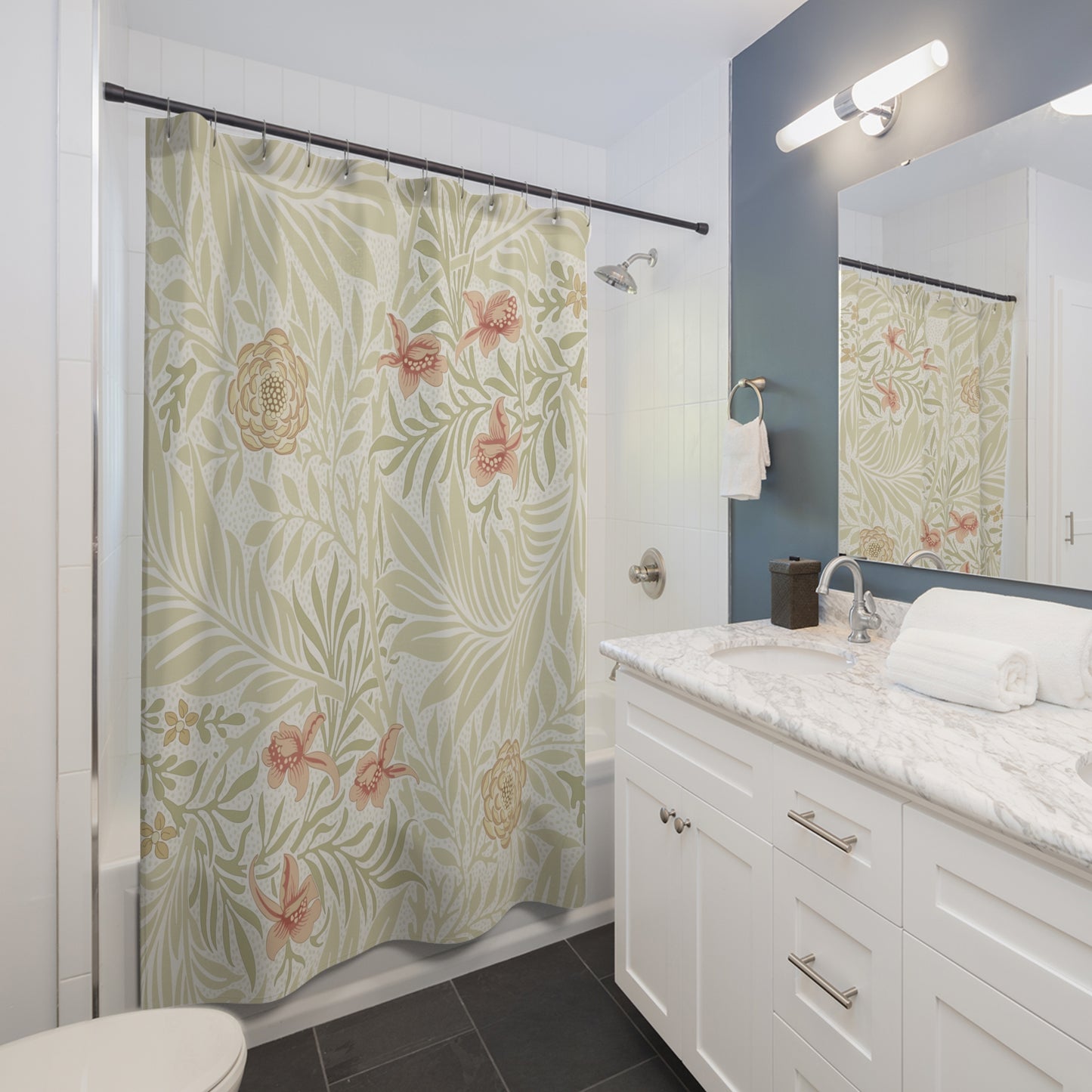 William Morris Larkspur Soft Green Shower Curtain