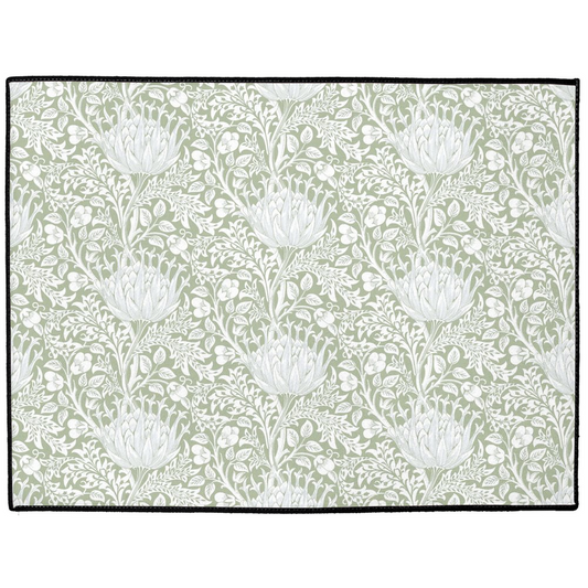 Artichoke Indoor/Outdoor Floor Mat William Morris Sage Green