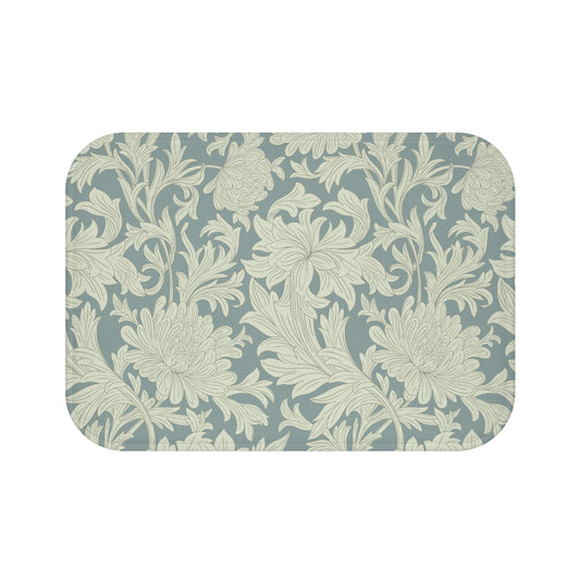 William Morris Bath Mat Chrysanthemum Gray Cream