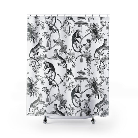 Chinoiserie Monkey Jungle Shower Curtain
