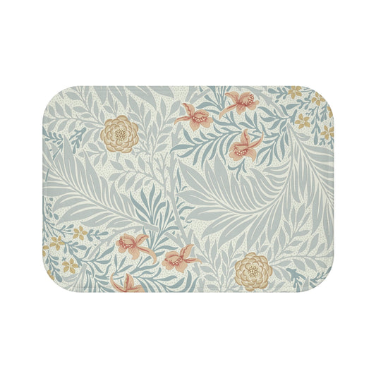William Morris Bath Mat Larkspur Blue Peach