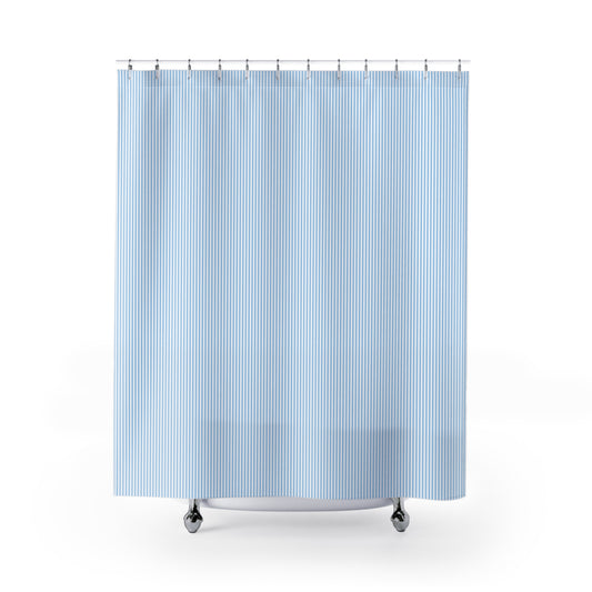 Seersucker Stripe Shower Curtain Light Blue & White