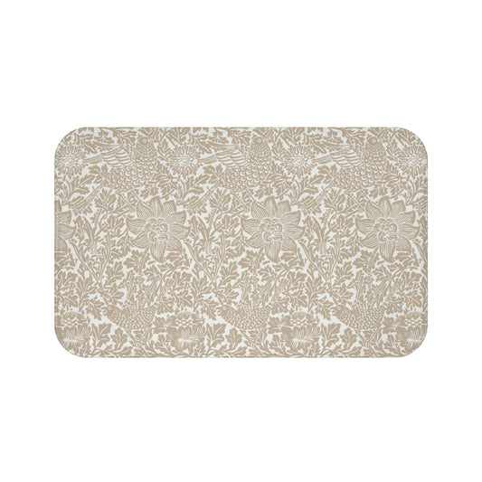 William Morris Bath Mat Bird and Anemone Beige