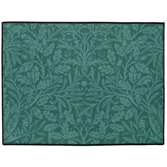 Acorn Indoor/Outdoor Floor Mat William Morris Teal Green