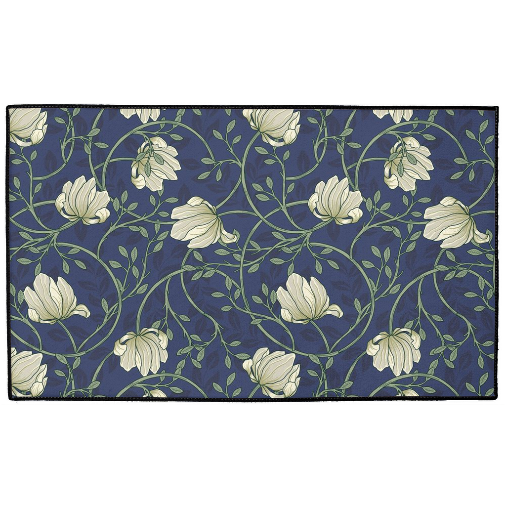 Wild Pimpernel Indoor/Outdoor Floor Mat William Morris Blue Cream