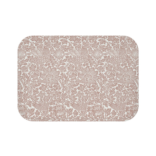 William Morris Bath Mat Bird and Anemone Terracotta