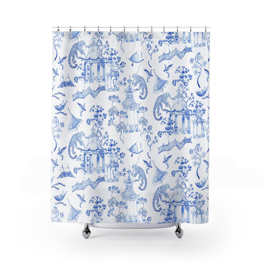 Chinoiserie Monkey Jungle Shower Curtain