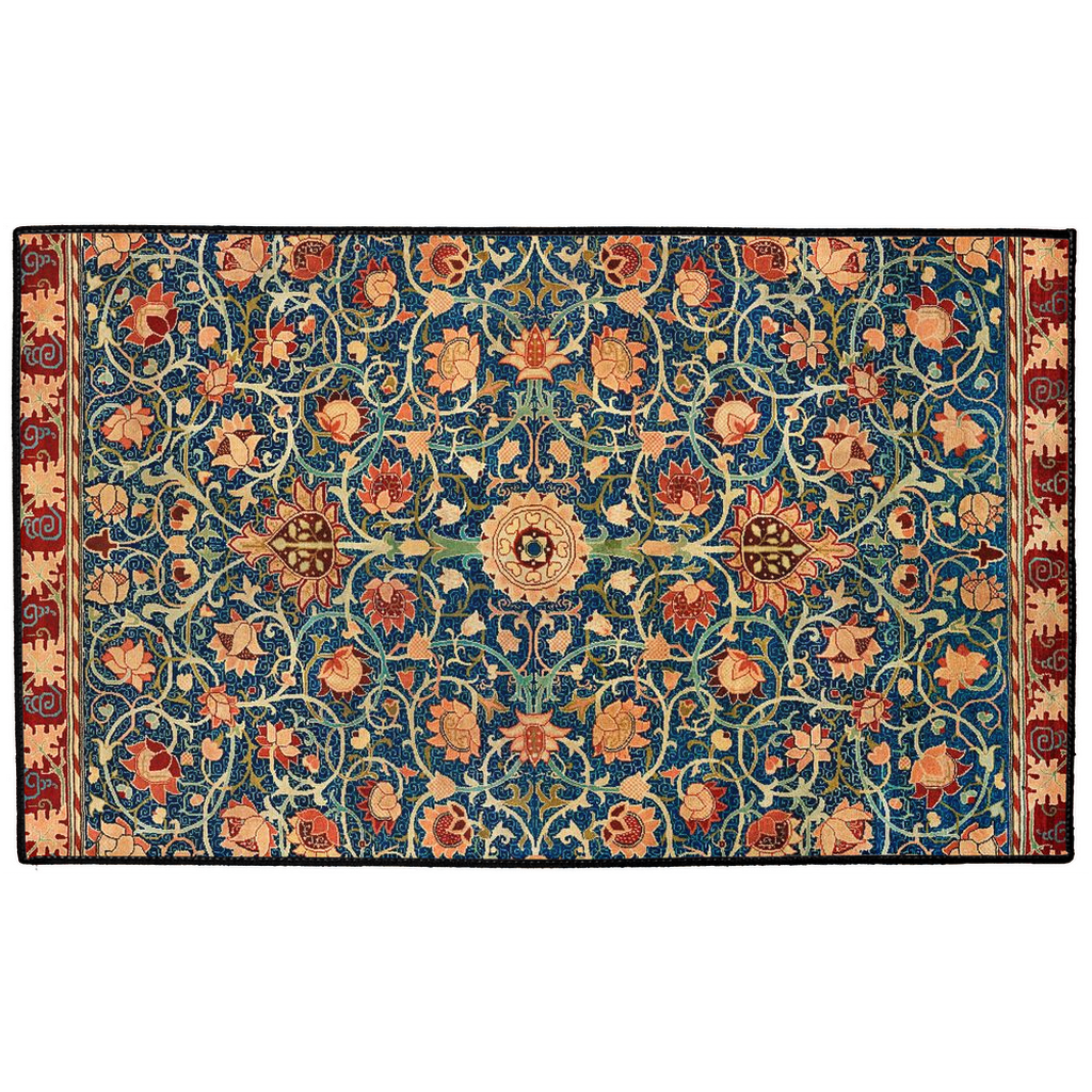 Holland Park Indoor/Outdoor Floor Mat William Morris Blue Golden Red