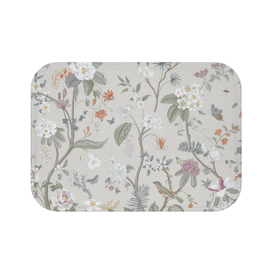 Chinoiserie Bath Mat Stone Gray