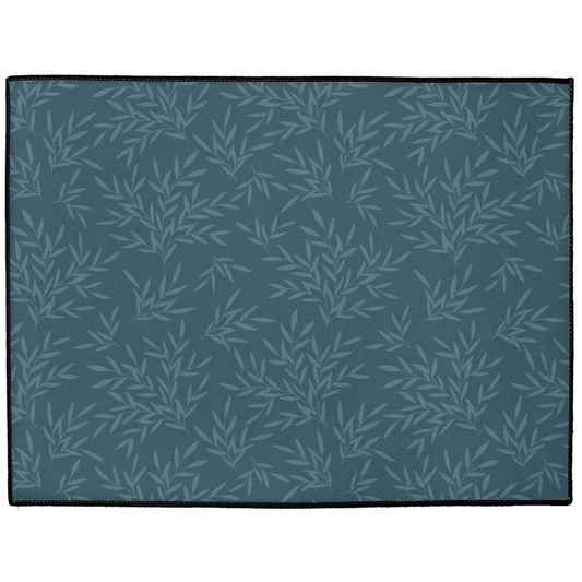 Leaf Indoor/Outdoor Floor Mat William Morris Navy Blue