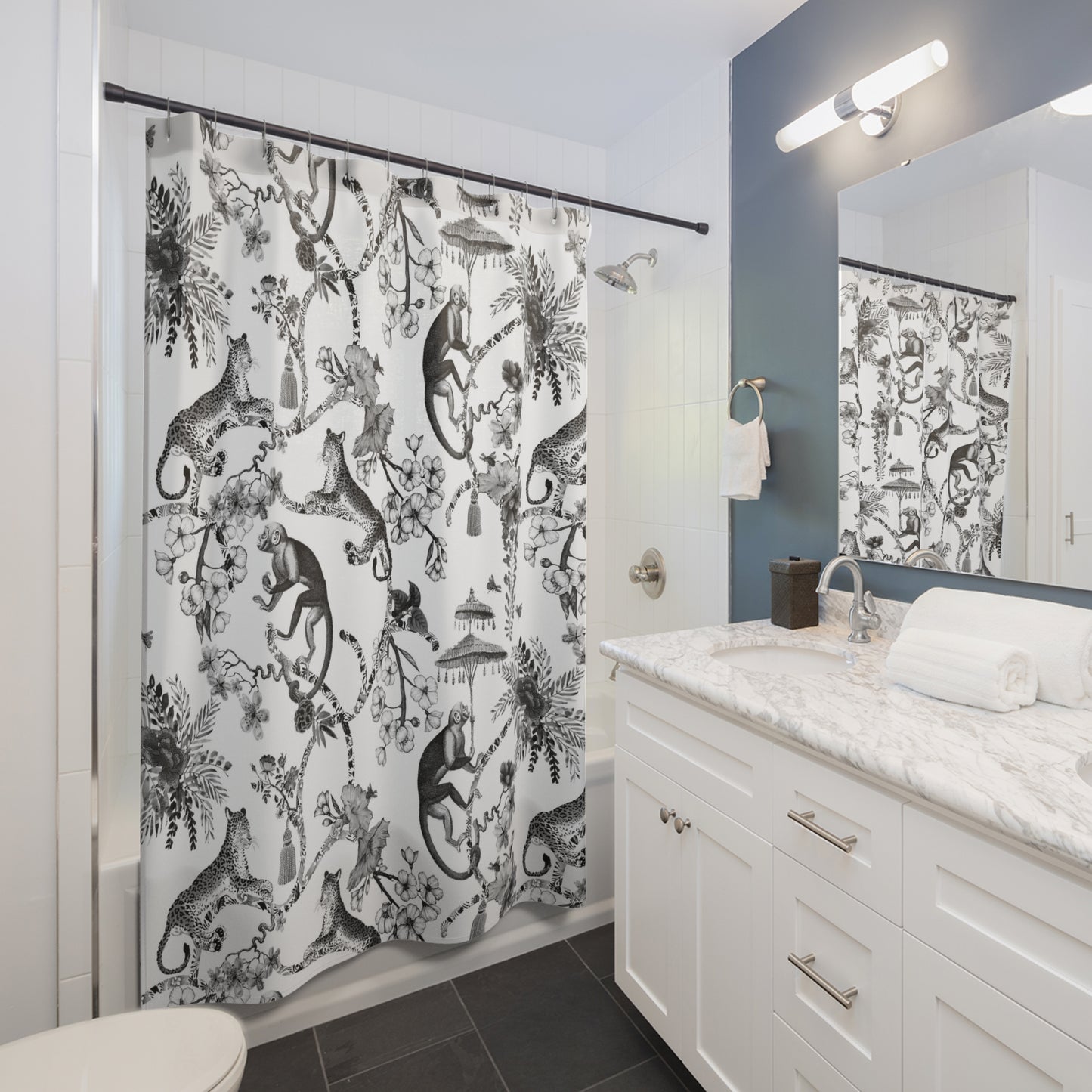 Chinoiserie Monkey Jungle Shower Curtain