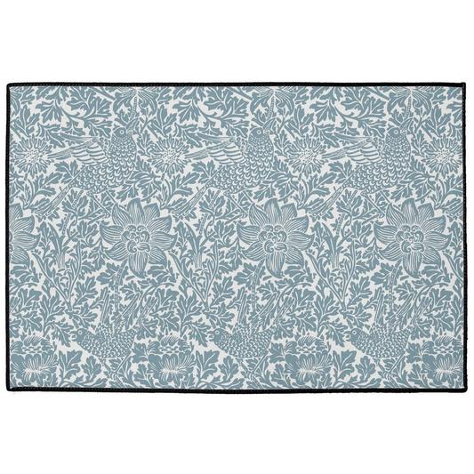 Bird & Anemone Indoor/Outdoor Floor Mat William Morris French Blue