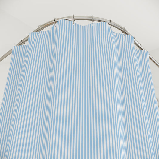 Seersucker Stripe Shower Curtain Light Blue & White