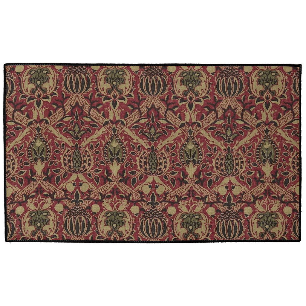 Granada Indoor/Outdoor Floor Mat William Morris Red Black