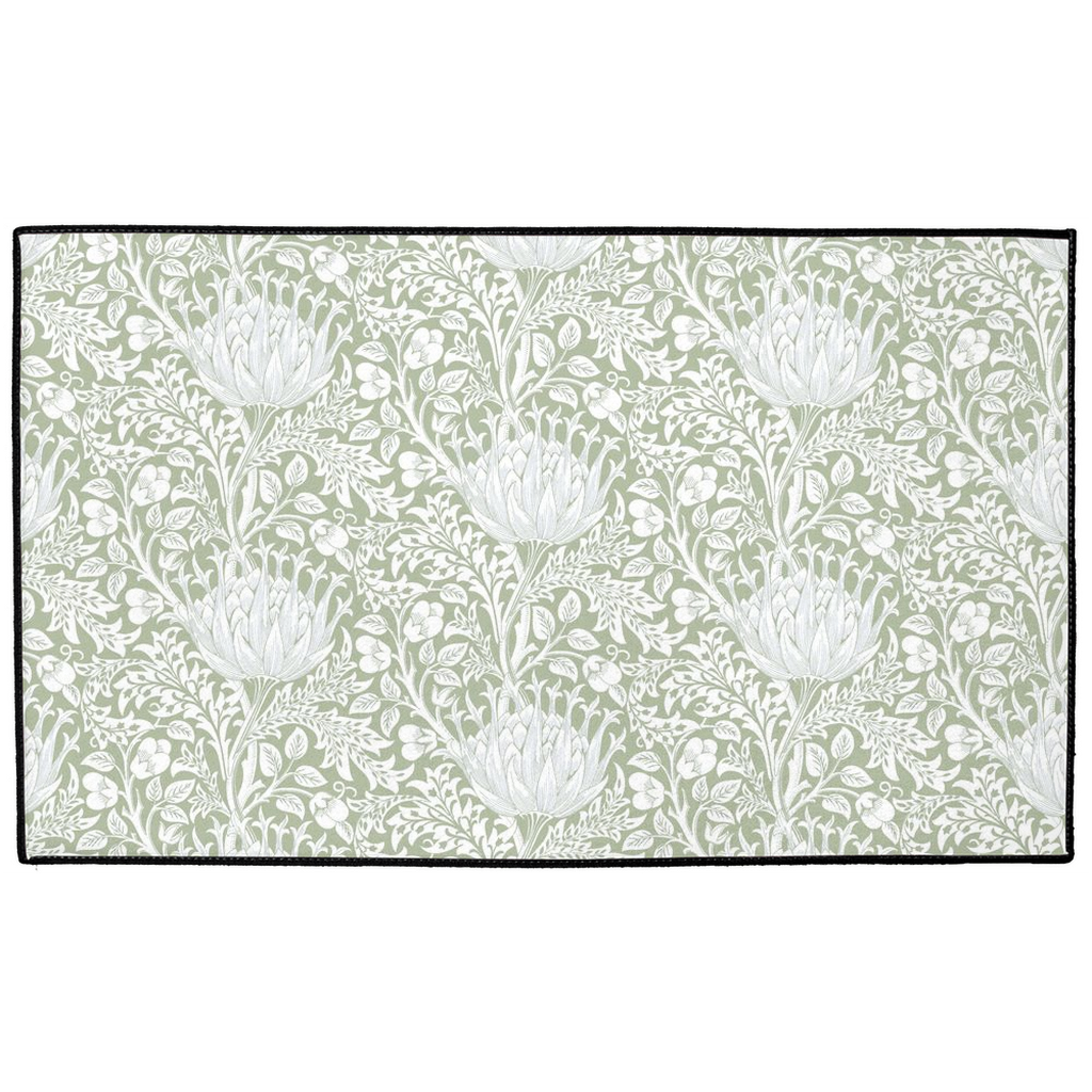 Artichoke Indoor/Outdoor Floor Mat William Morris Sage Green