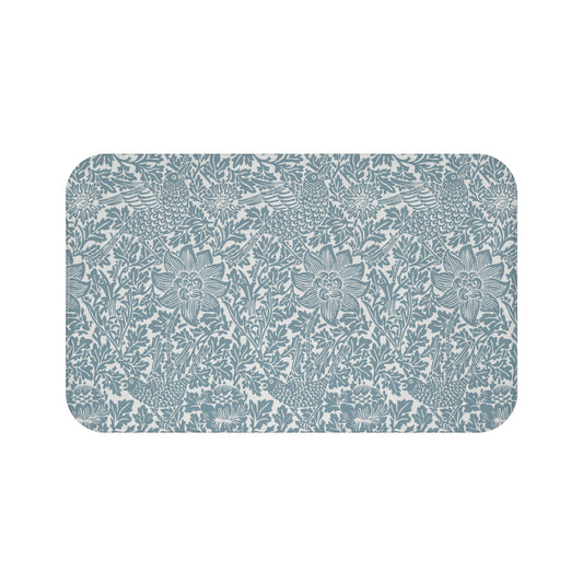 William Morris Bath Mat Bird & Anemone Slate Blue