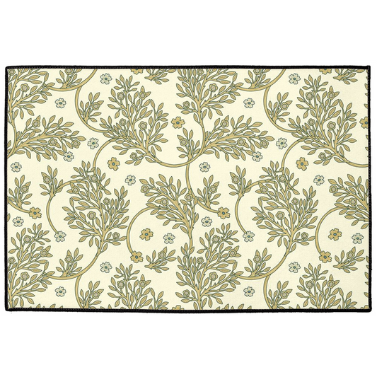 Golden Leaf Indoor/Outdoor Floor Mat William Morris Cream Gold