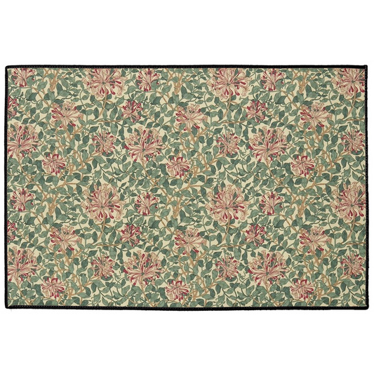 Honeysuckle Indoor/Outdoor Floor Mat William Morris Green Pink