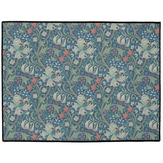 Golden Lily Indoor/Outdoor Floor Mat William Morris Dark Blue