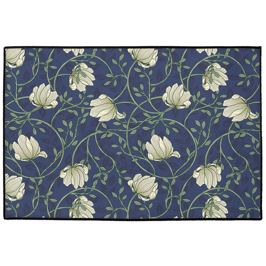 Wild Pimpernel Indoor/Outdoor Floor Mat William Morris Blue Cream