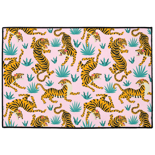 Exotic Tiger Indoor/Outdoor Floor Mat Pink