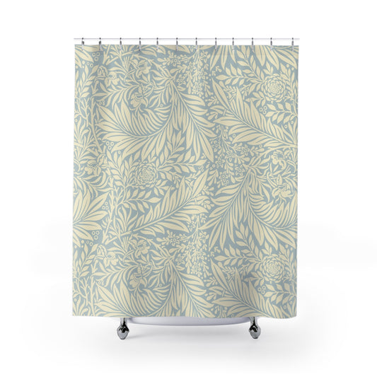 William Morris Larkspur Soft Blue Cream Shower Curtain