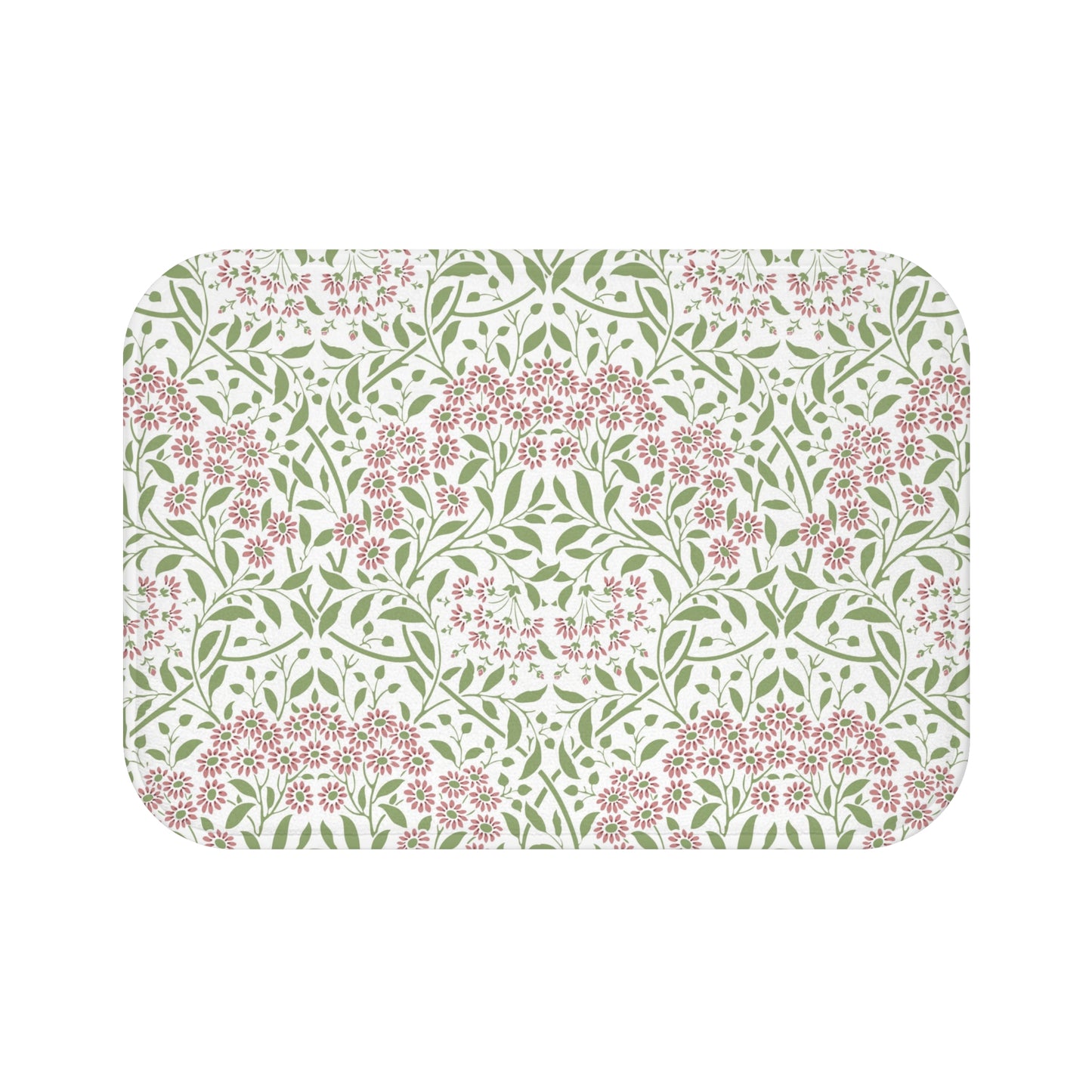 William Morris Bath Mat Floral Pink Green