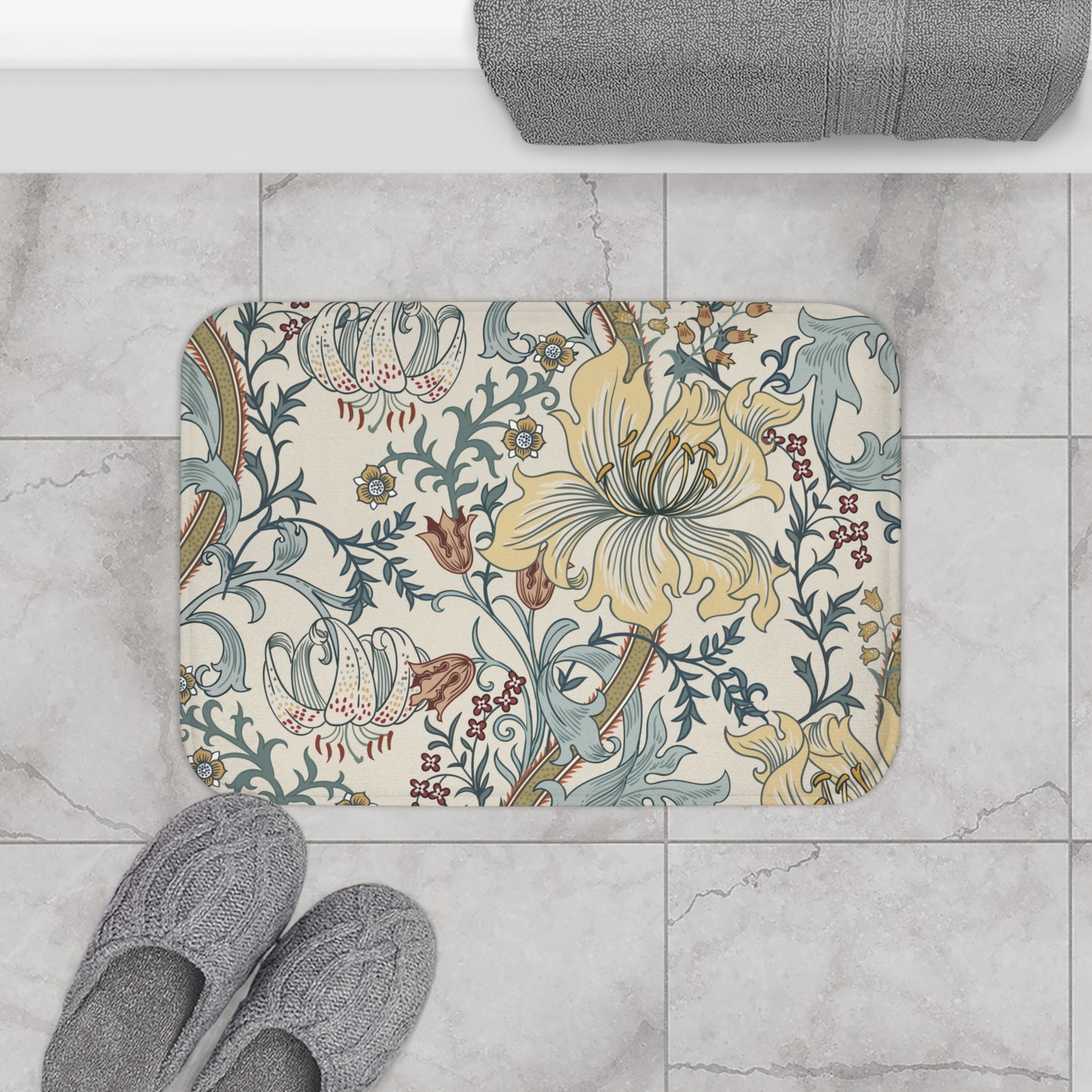 William Morris Bath Mat Enchanted Golden Lily
