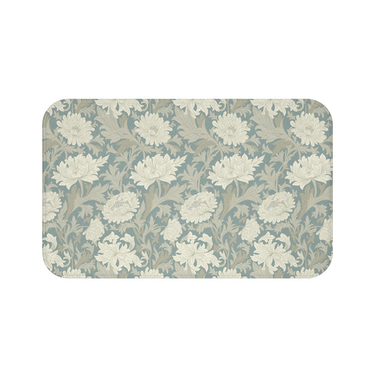 William Morris Bath Mat Chrysanthemum Misty Gray