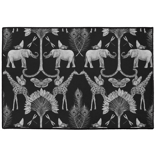 Magical Jungle Indoor/Outdoor Floor Aqua Black Gray