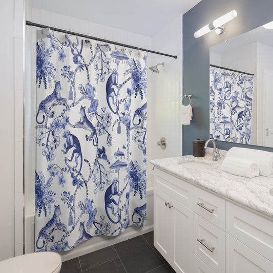 Chinoiserie Monkey Jungle Shower Curtain