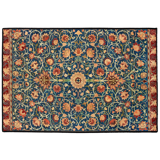 Holland Park Indoor/Outdoor Floor Mat William Morris Blue Golden Red